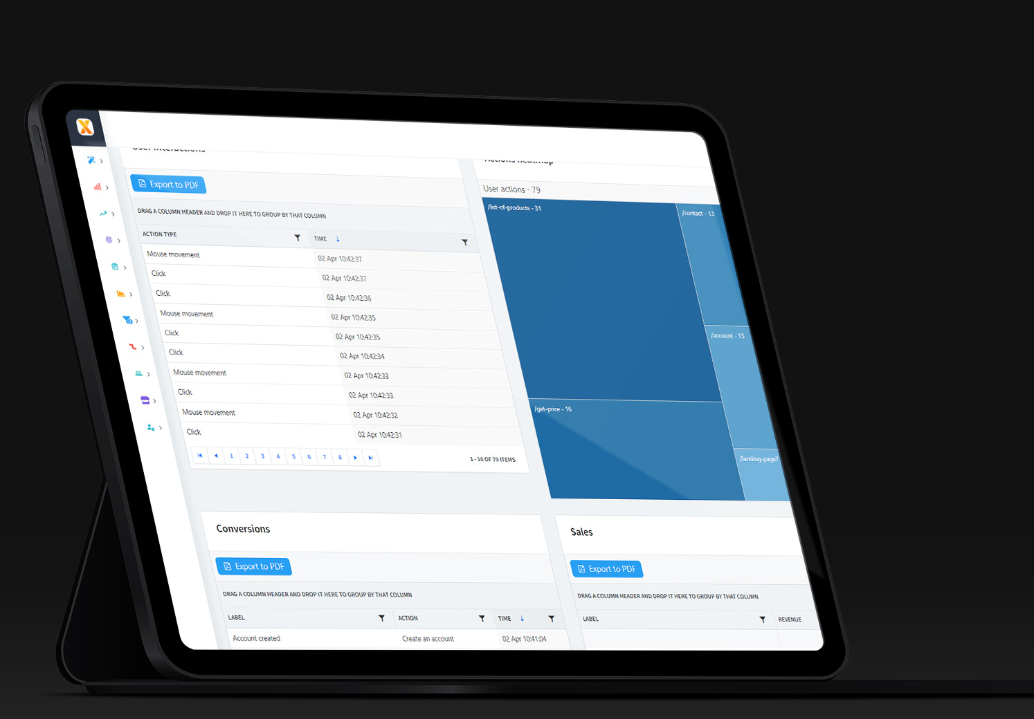 Lead tracking and analytics dashboard